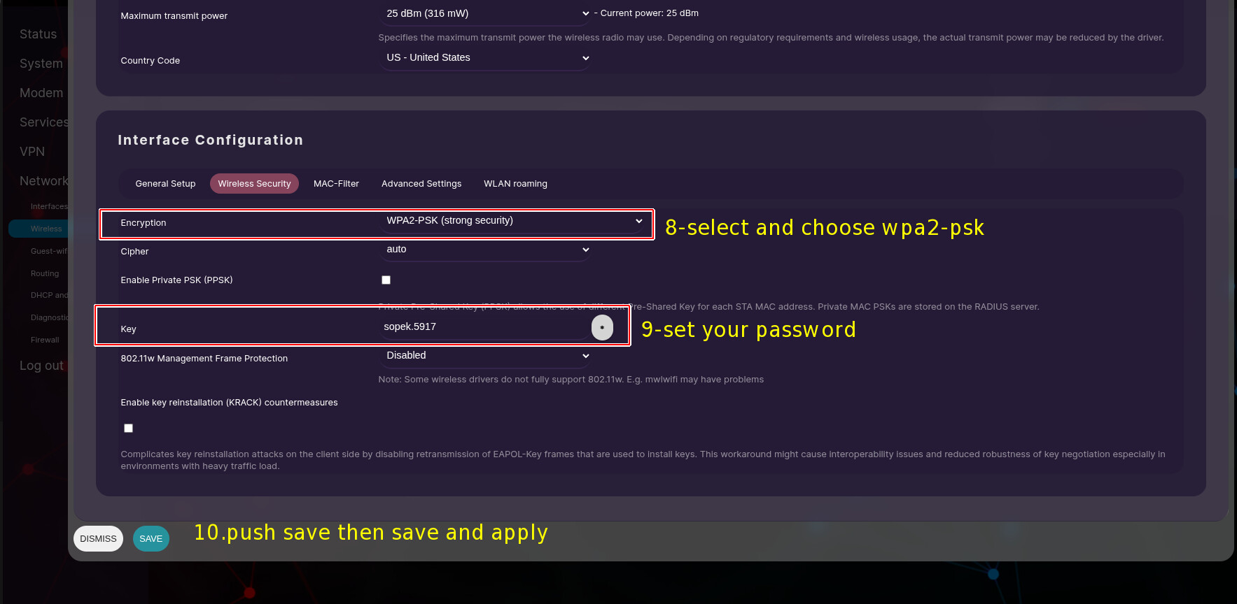 Change SSID and Password 3
